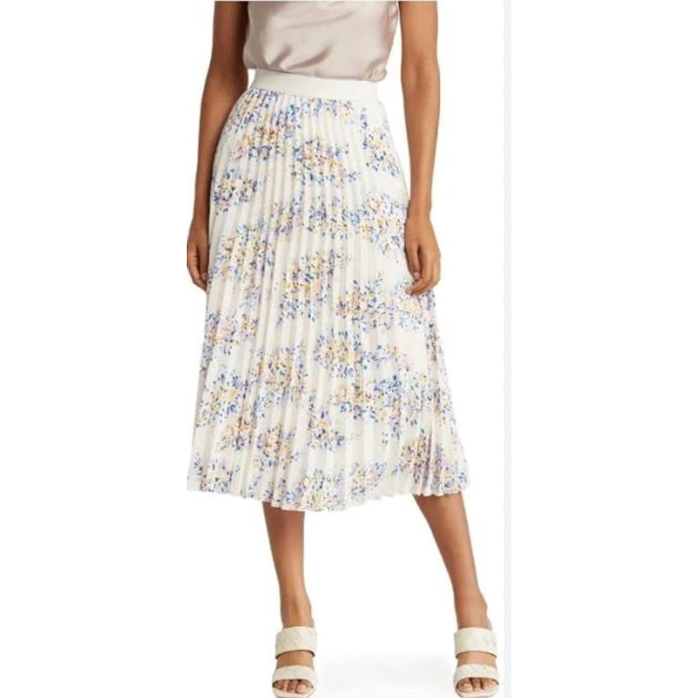 Vince Camuto‎ Pleated Floral Midi Skirt XL Retails $79 *Flaw